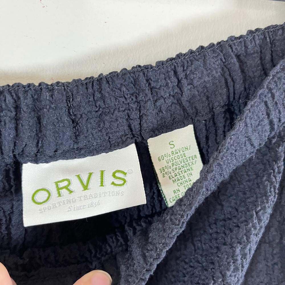 Orvis Crinkle Crepe Matching Two Piece Lounge Set Black Womens Small - Picture 9 of 9